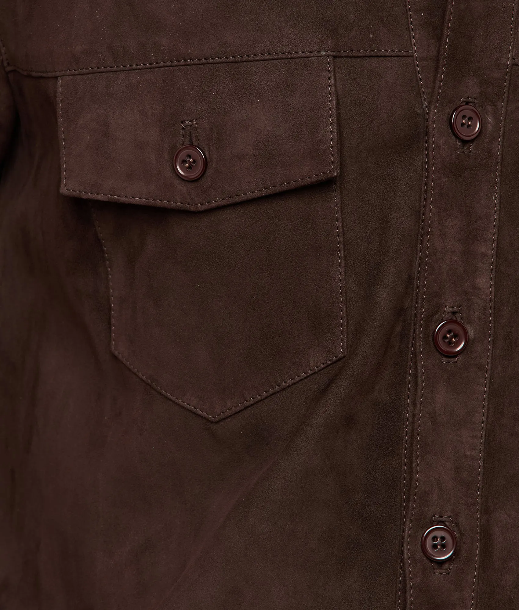 Suede Shacket :: Chocolate