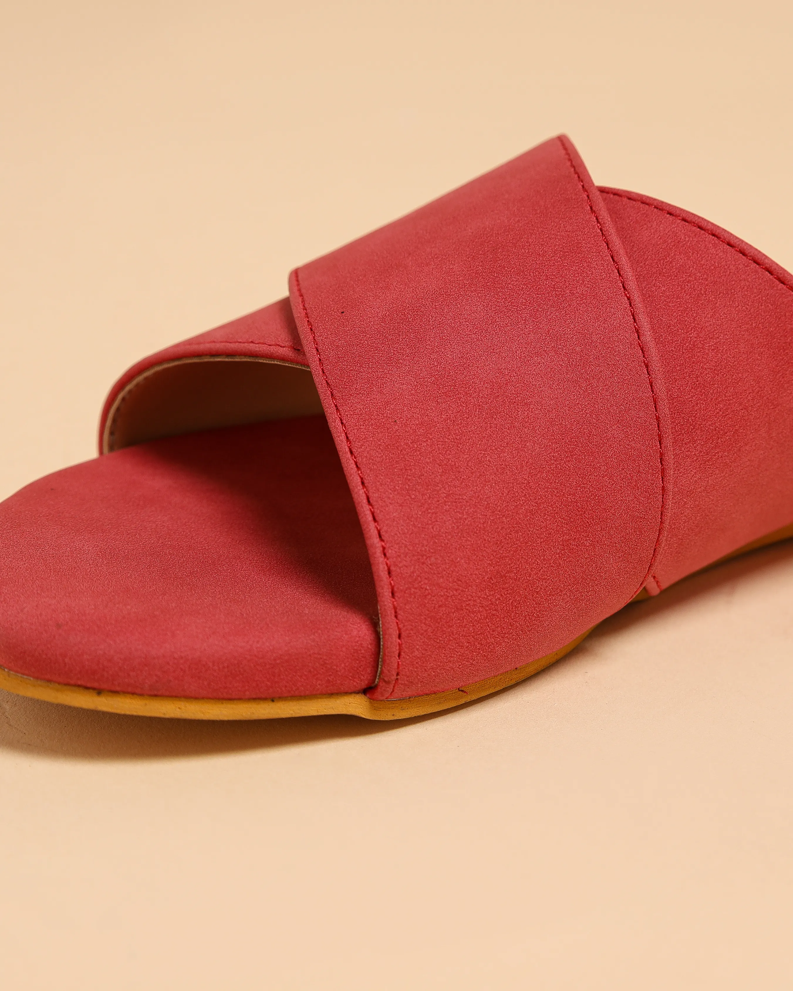 Sunkissed Coral Suede Flats