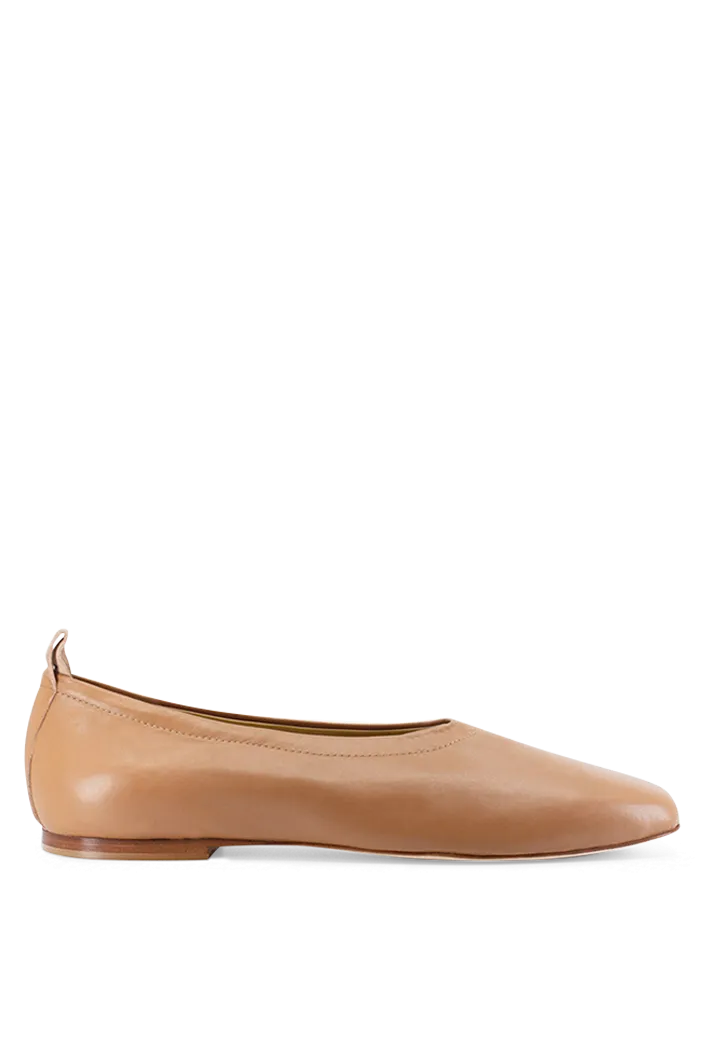 Tan Leather Ballet Flats