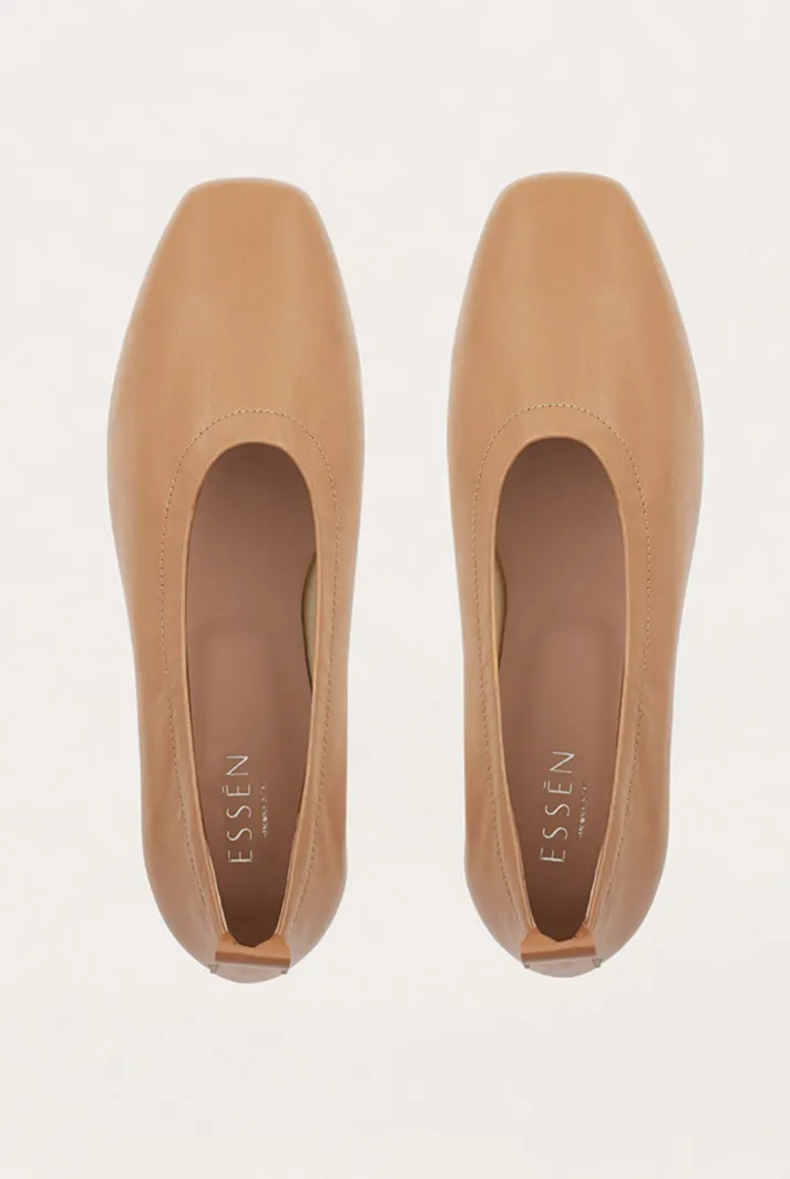 Tan Leather Ballet Flats