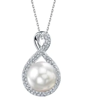 White South Sea Erica Pearl & Diamond Eternity Pendant