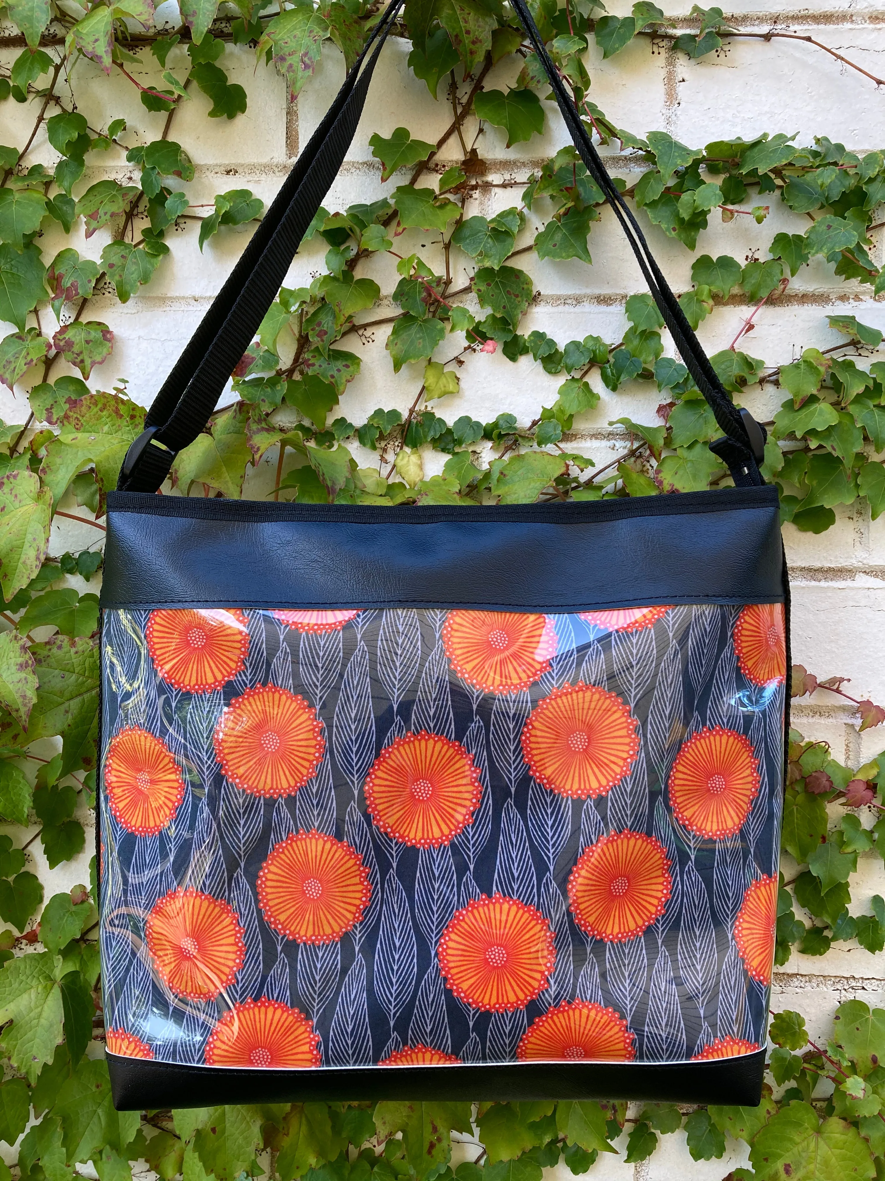 Zip-Up Tote Bag -  Orange Pop