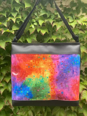 Zip-Up Tote Bag -  Rainbow Geometrics